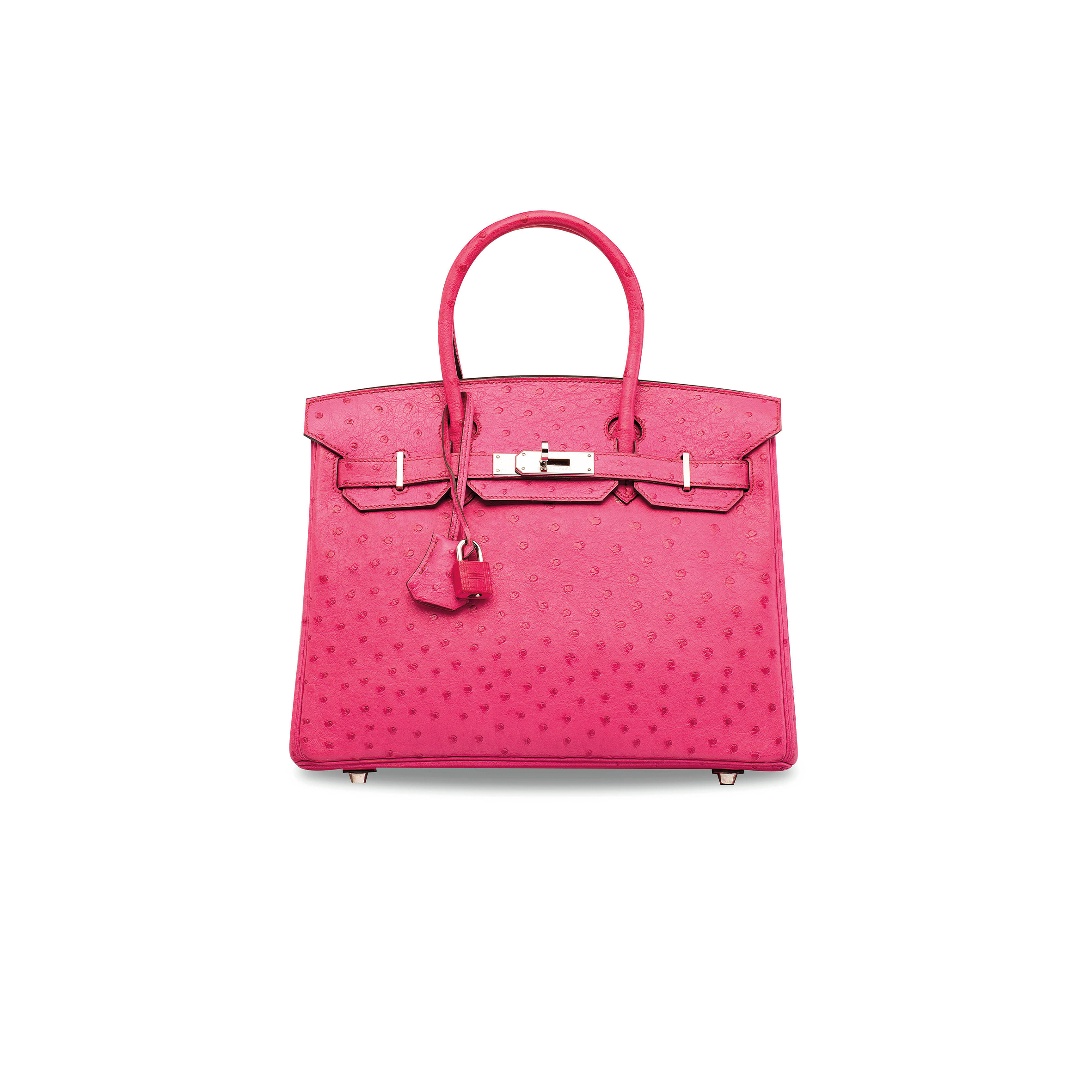 H**mes master birkin 30 ostrich leather sugar powder silver buckle h041933ck87 (30*22*16cm)